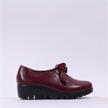 Wonders San Marino Bow Tie Wedge - Burgundy Leather